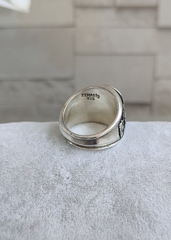 Elmas İş özel tasarım Ağır Gümüş Yüzük - Görsel 7