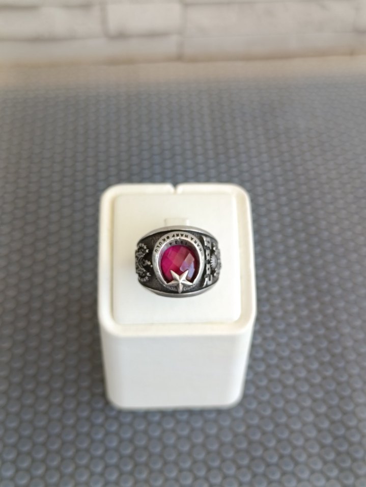 Elmas İş özel tasarım Ağır Gümüş Yüzük - Görsel 5