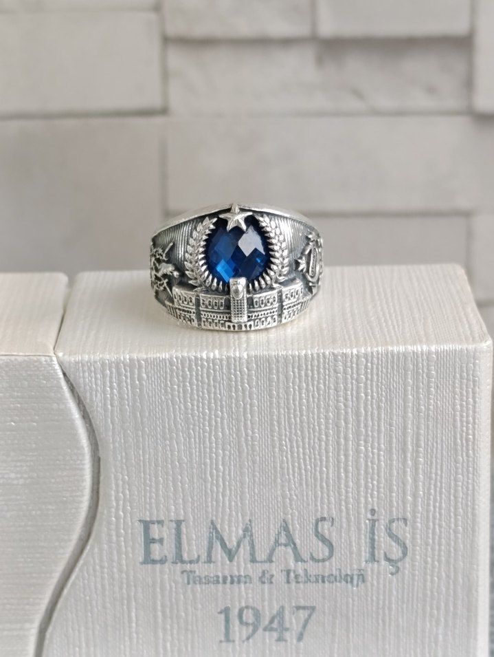 Elmas-İş Özel Tasarım Ağır Gümüş Yüzük - Görsel 4