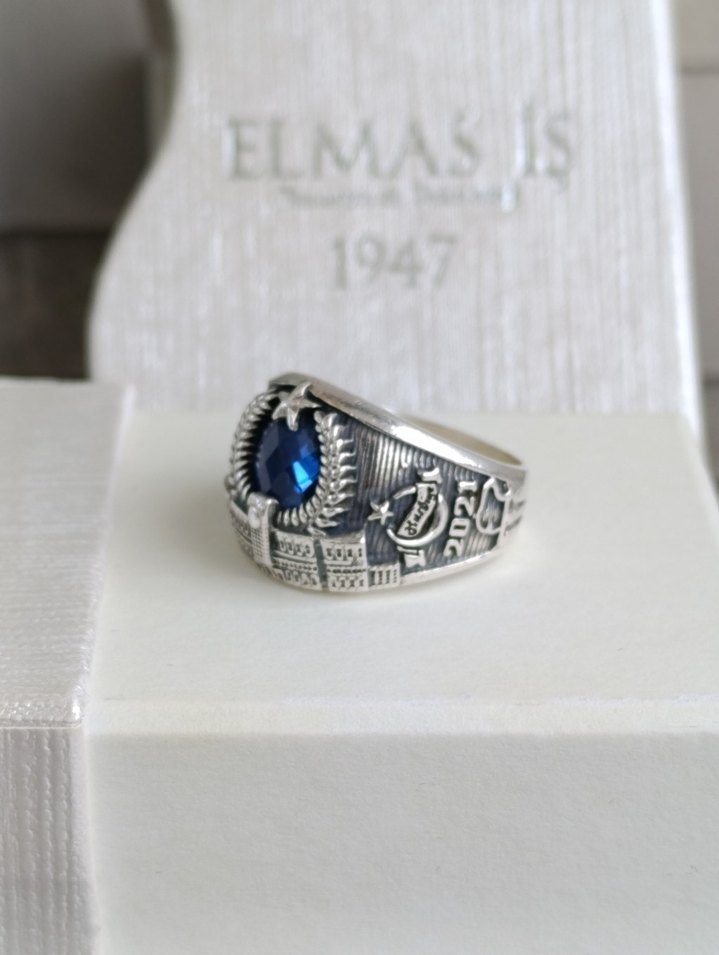 Elmas-İş Özel Tasarım Ağır Gümüş Yüzük - Görsel 3