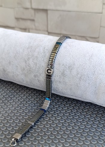 Çelik Doğal Taşlı Bileklik - Görsel 2