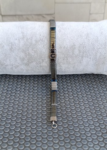 Çelik Doğal Taşlı Bileklik - Görsel 3