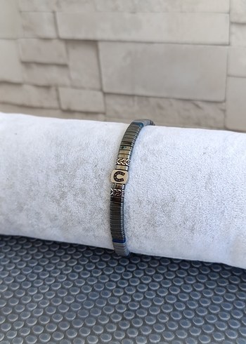 Çelik Doğal Taşlı Bileklik - Görsel 5