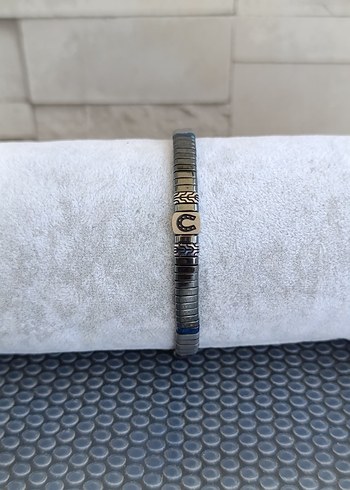 Çelik Doğal Taşlı Bileklik - Görsel 4