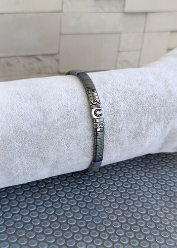 Çelik Doğal Taşlı Bileklik - Görsel 6