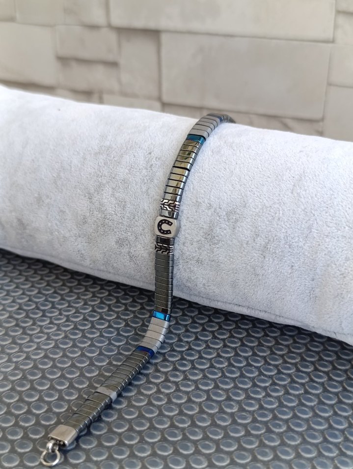 Çelik Doğal Taşlı Bileklik - Görsel 2