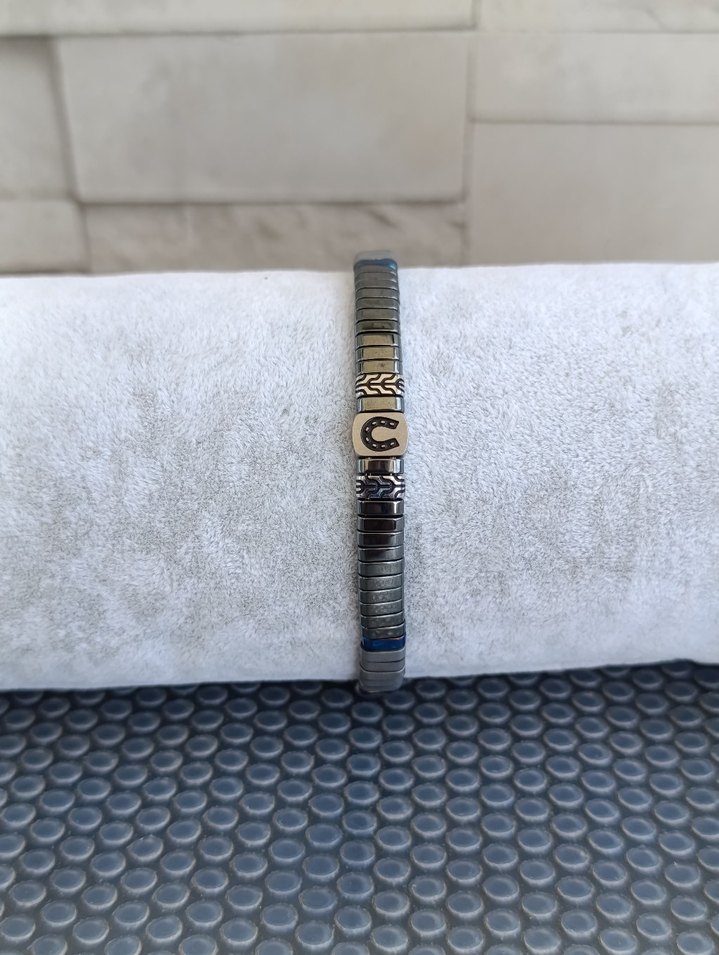 Çelik Doğal Taşlı Bileklik - Görsel 4