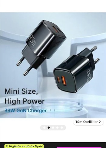Mcdodo 33W GaN PD Çift Çıkışlı Hızlı Şarj Cihazı - Görsel 20
