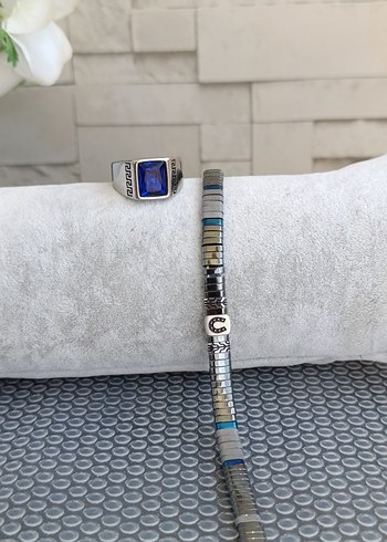 Hematit Bileklik ve Çelik Yüzük - Görsel 4