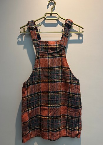 Kızlar İçin Kareli Askılı Salaş Tulum - Görsel 3