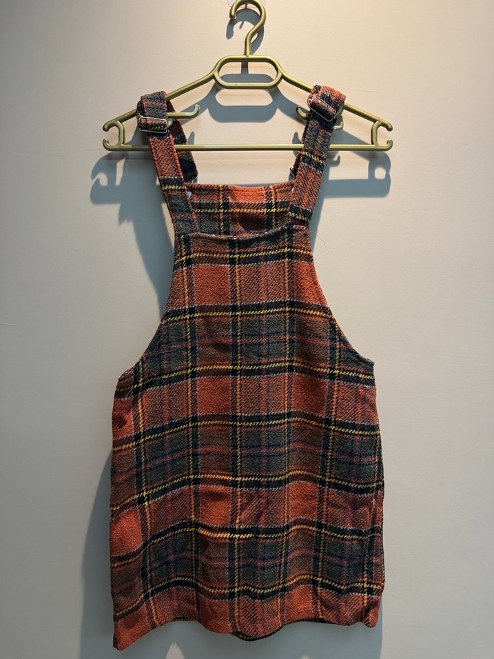 Kızlar İçin Kareli Askılı Salaş Tulum - Görsel 3