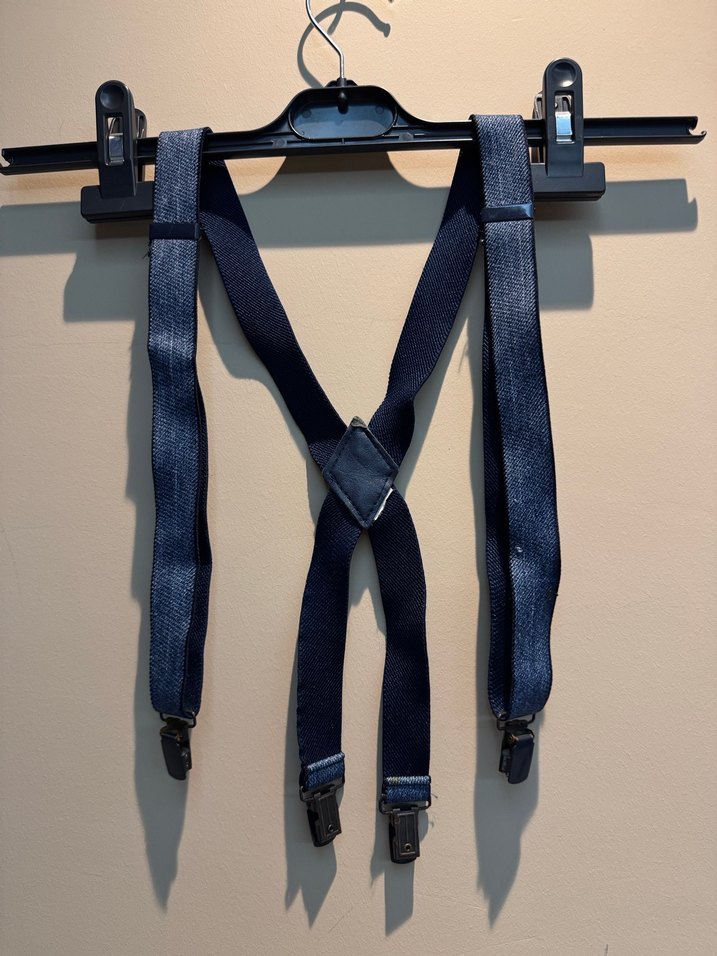 Koyu Mavi Denim Pantolon Askısı - Görsel 4