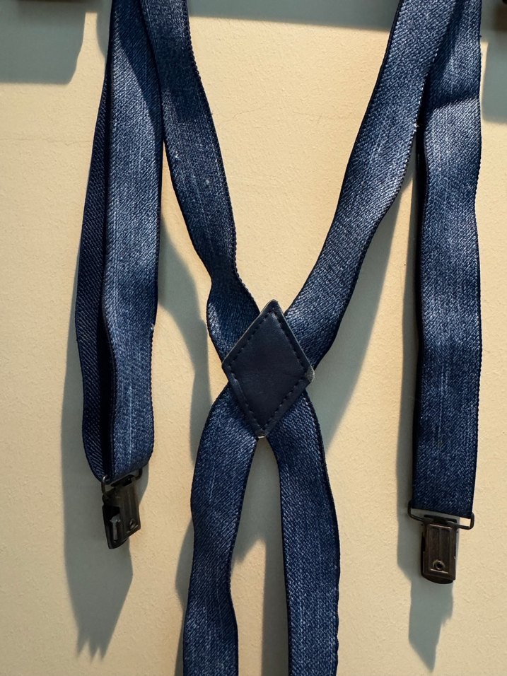 Koyu Mavi Denim Pantolon Askısı - Görsel 2