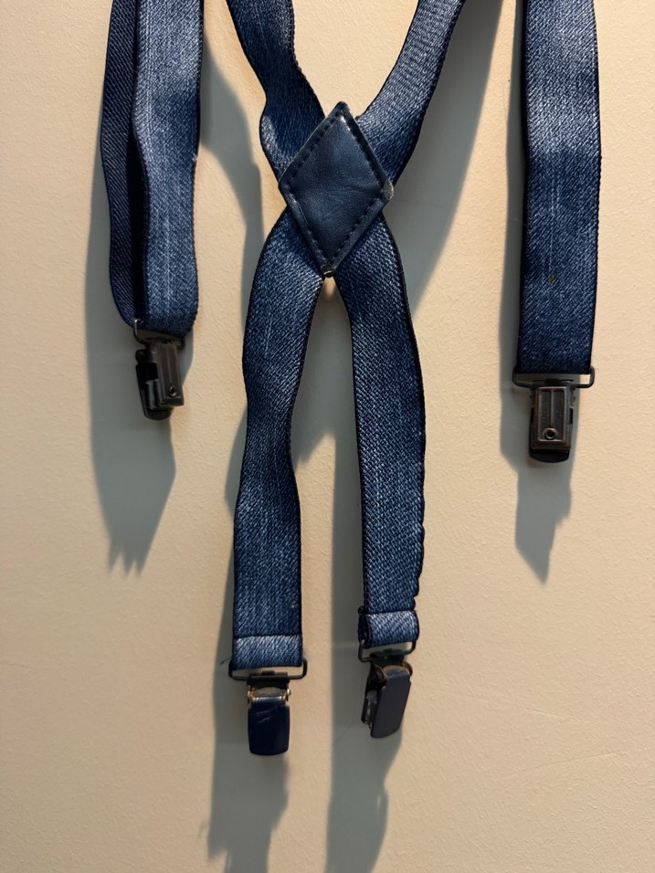 Koyu Mavi Denim Pantolon Askısı - Görsel 3