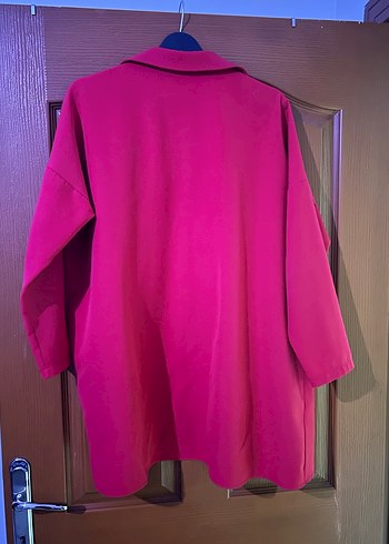 Kırmızı Düğmeli Salaş Midi Kadın Gömlek - Görsel 2