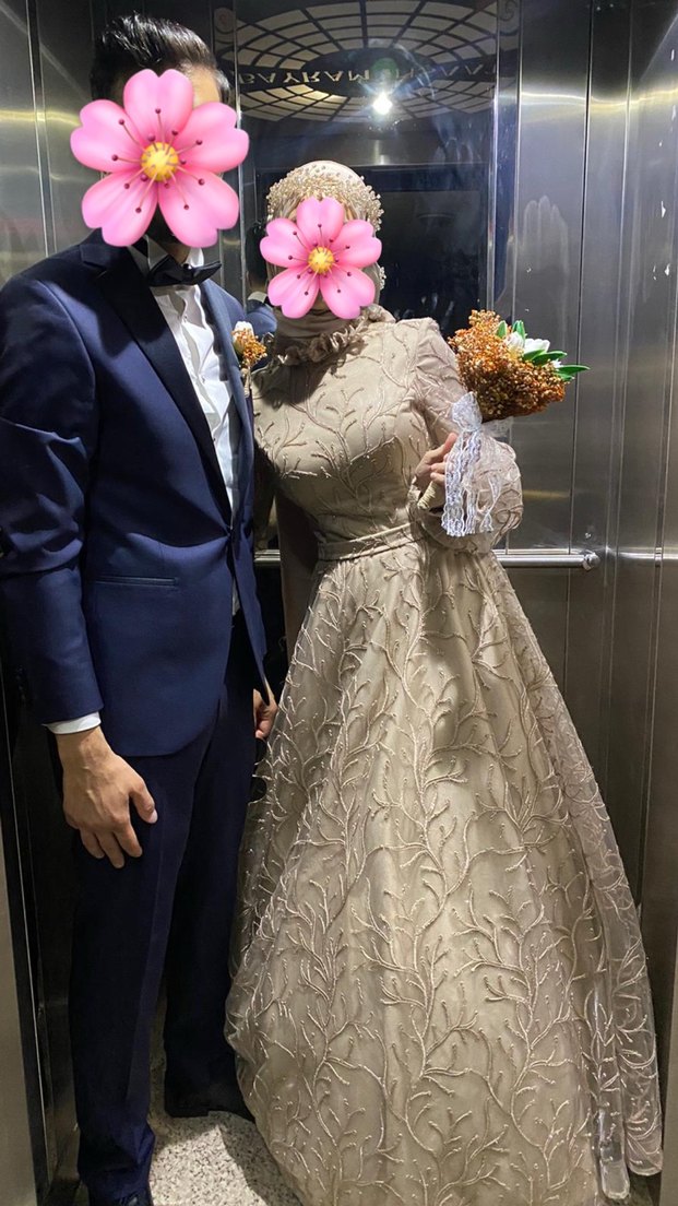 Nakışlı Uzun Kollu Nişan Elbisesi - Görsel 5