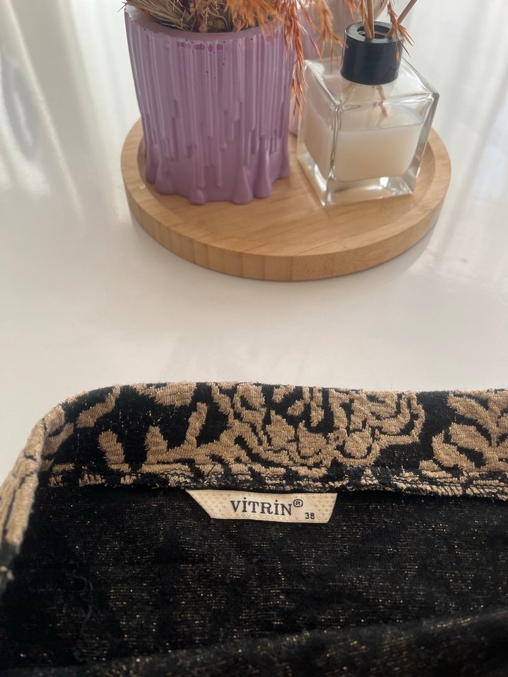 Dantel Detaylı Bohem Nakışlı Midi Kalem Etek - Görsel 2