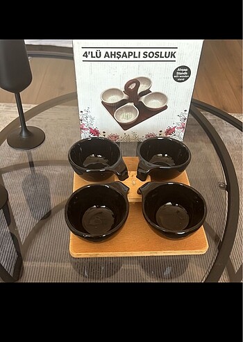 4 lü ahşaplı sosluk