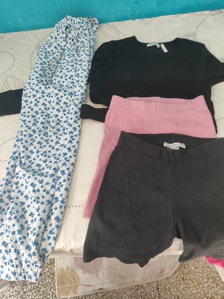 Mavi Pileli Midi çocuk Kumaş Pantolon - Görsel 2