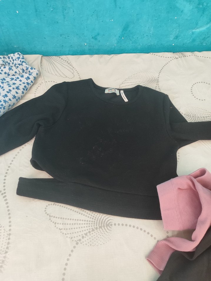 Mavi Pileli Midi çocuk Kumaş Pantolon - Görsel 3