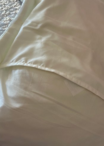 İşlemeli Parlak Beyaz Yatak Örtüsü - Görsel 8