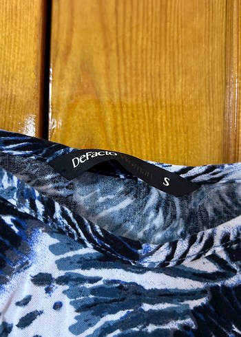 Defacto Kadın Mavi Batik Desenli Kısa Tulum
