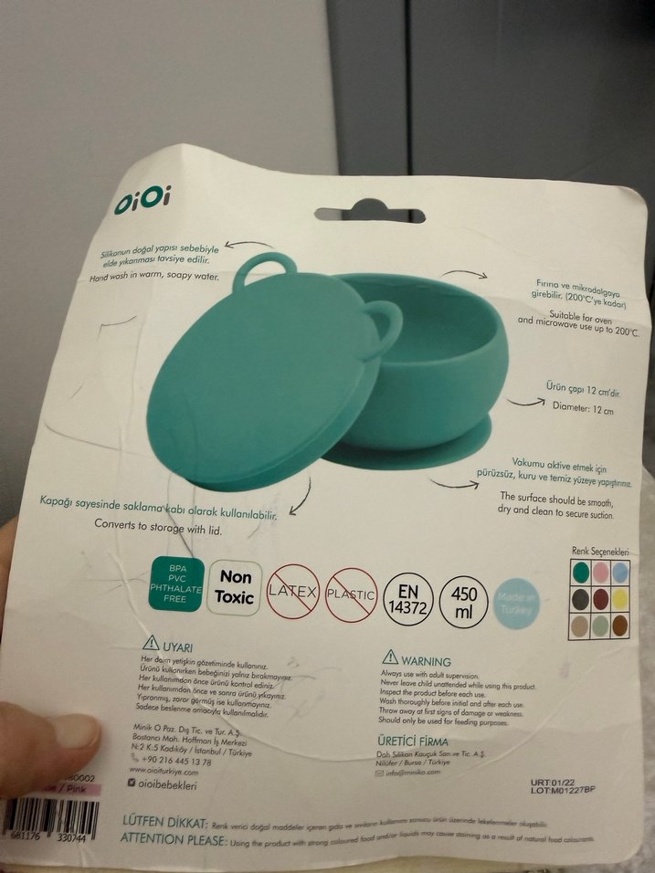 Vakum Tabanlı Kapaklı Silikon Mama Kabı - Pembe - Görsel 3