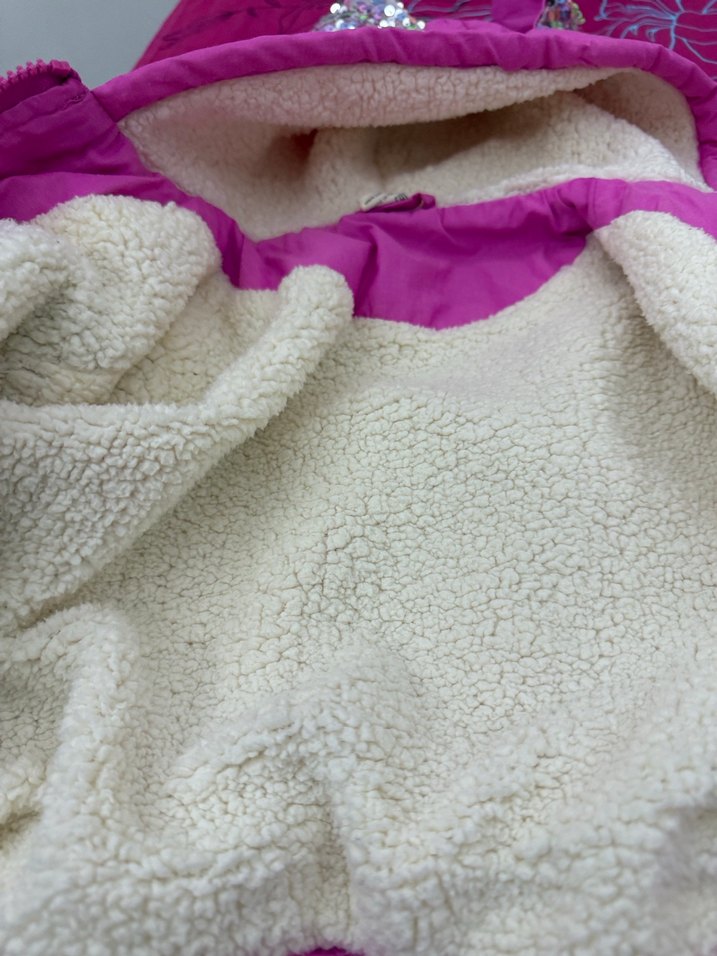 Kız Çocuk Kapüşonlu Pembe Mont - Görsel 5