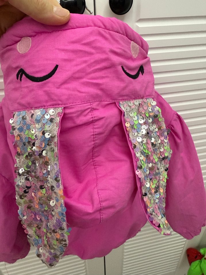 Kız Çocuk Kapüşonlu Pembe Mont - Görsel 2