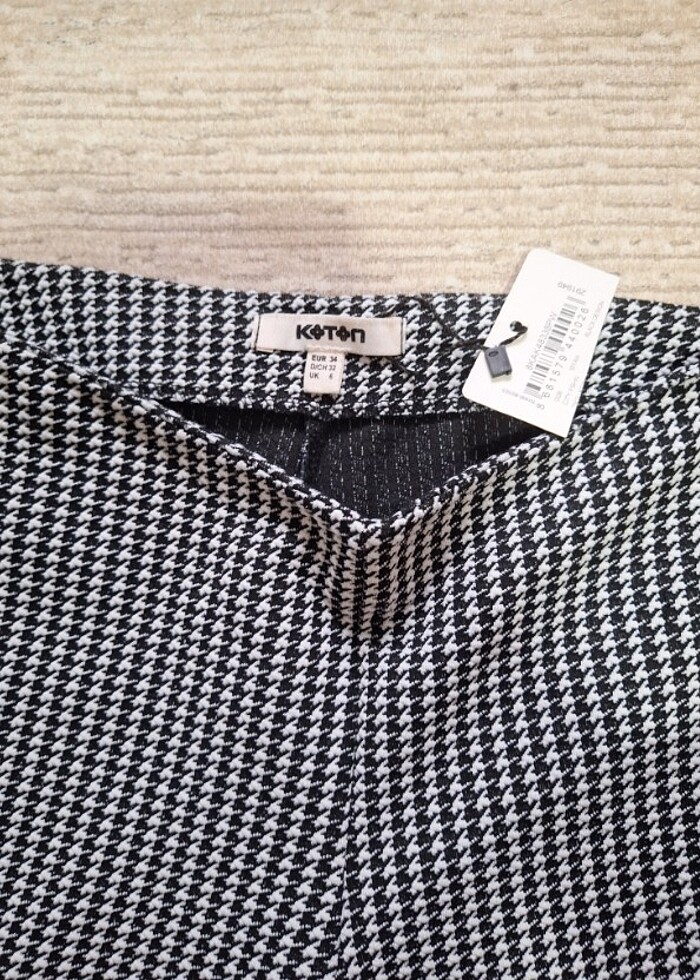 Koton kazayağı desenli pantolon - Görsel 3