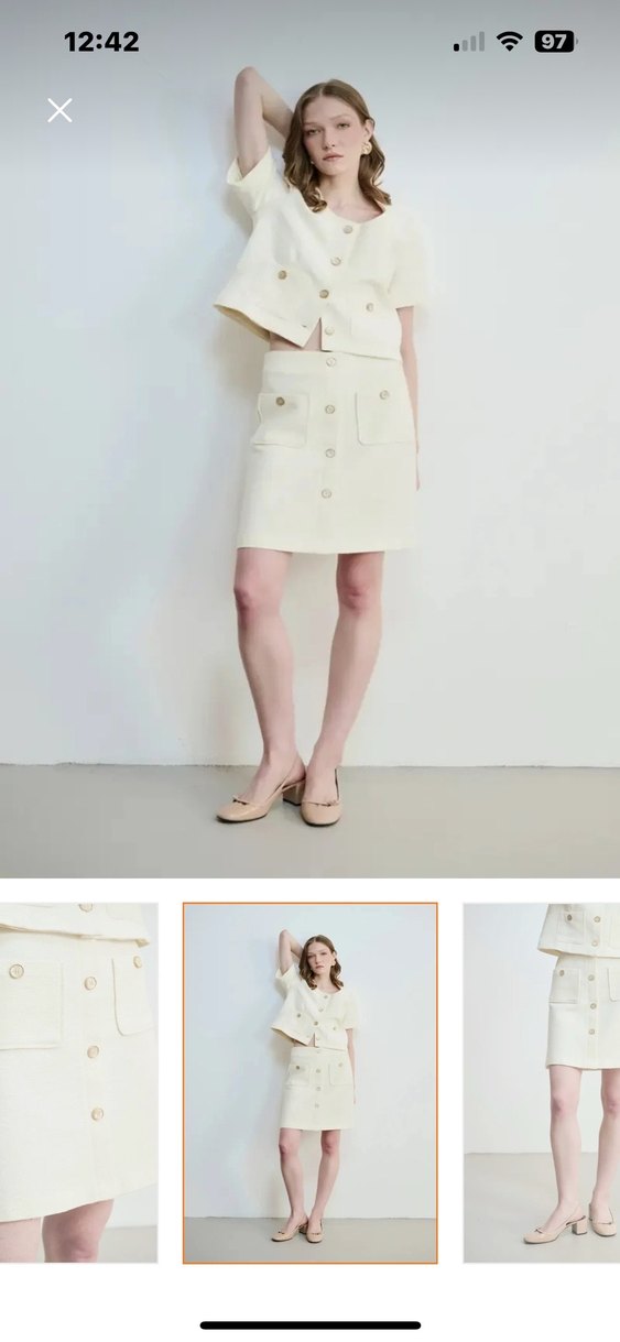 GUSTO Evaze Kesim Koton Tuvit Etek L - Görsel 5