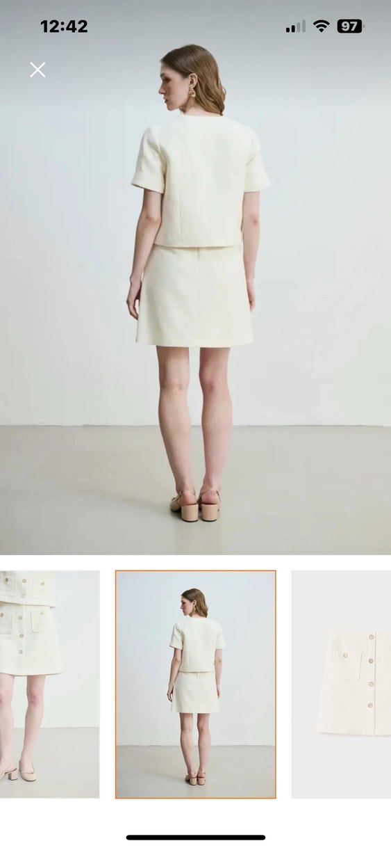 GUSTO Evaze Kesim Koton Tuvit Etek L - Görsel 2