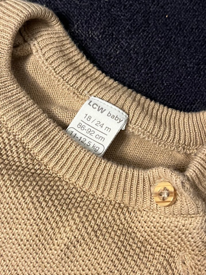 LCW Baby bej unisex kazak 12-18 ay - Görsel 4