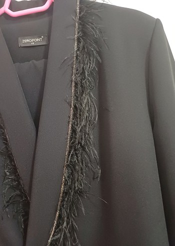 Diğer Siyah Uzun Kadın Blazer Ceket