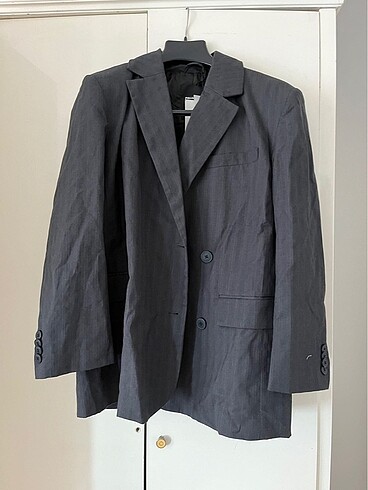 m Beden Pull and Bear Oversize Çizgili Blazer