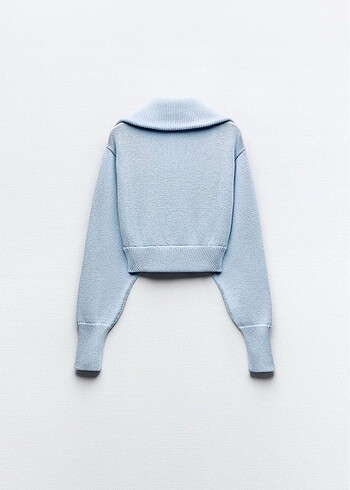 m Beden mavi Renk Zara Crop Kazak