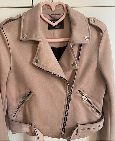 s Beden pembe Renk Bershka biker ceket