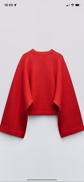 m Beden kırmızı Renk /100 yünlü crop kimono hırka-Limited edition