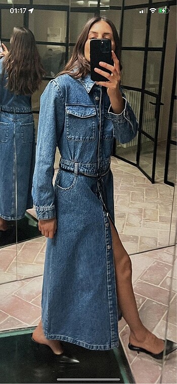 Zara Midi denim elbise