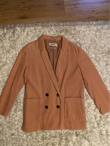 Pull and Bear Oversize kadife blazer