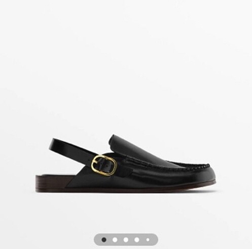 Massimo Dutti Metal tokalı burnu dikişli sabo