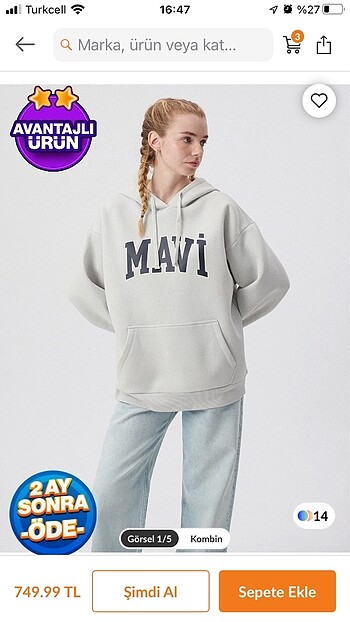 mavi sweatshirt etiketli