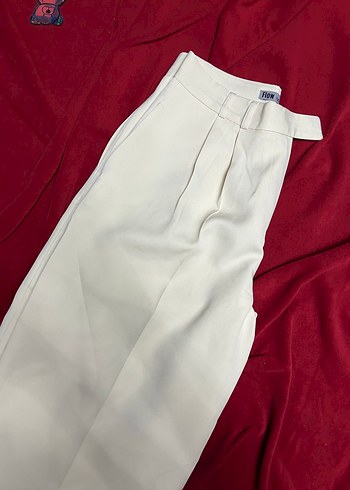 Krem Pilili Kadın Kumaş Pantolon - Görsel 2