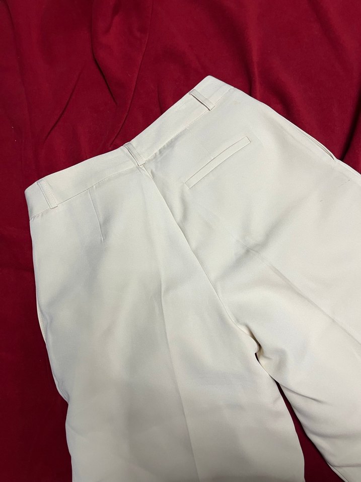 Krem Pilili Kadın Kumaş Pantolon - Görsel 3