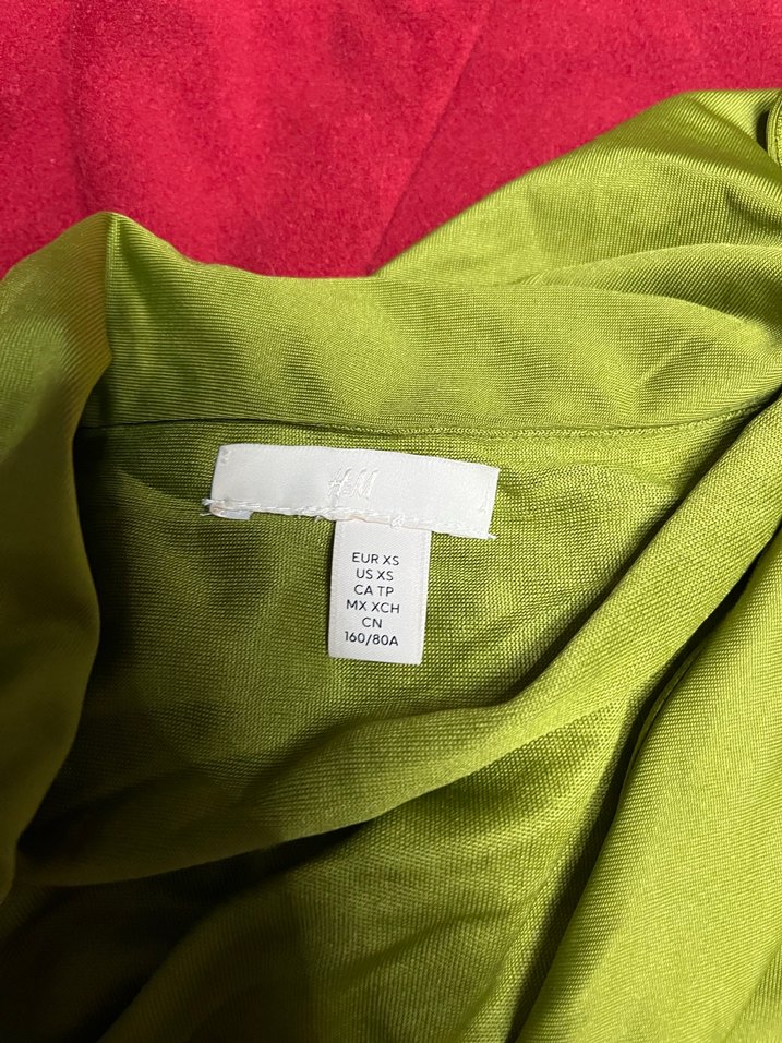 HM Parlak Yeşil Drapeli Midi Elbise - Görsel 3