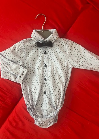 Düğmeli Gri Uzun Kollu Bebek Body - Görsel 2