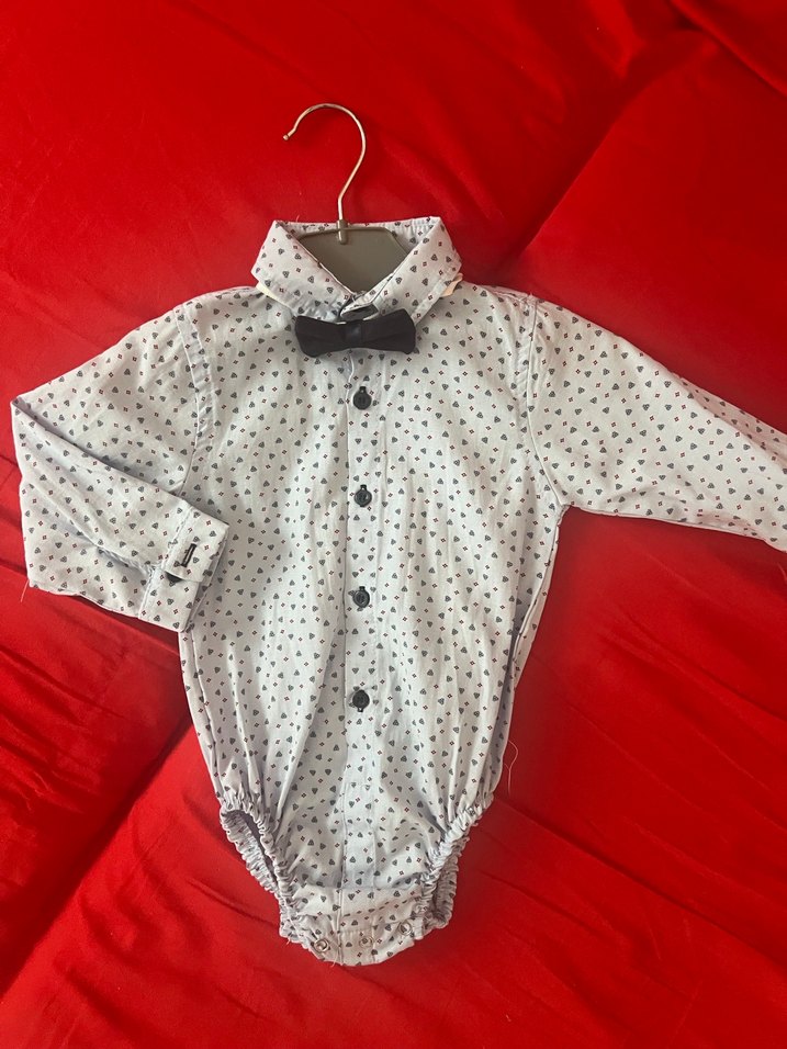 Düğmeli Gri Uzun Kollu Bebek Body - Görsel 2