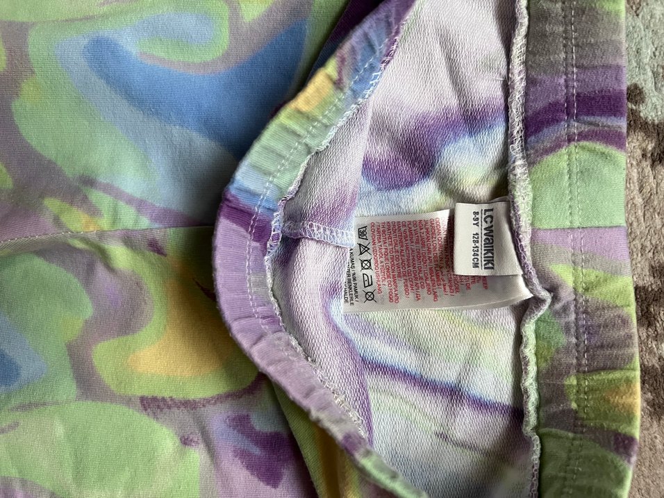 Çok Renkli Tie-Dye Midi İspanyol Paça tayt - Görsel 2