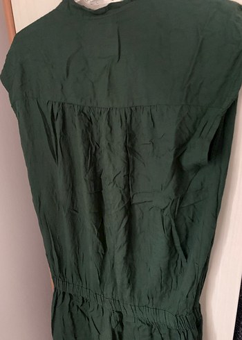 Mudo Yeşil Viskon Düğmeli Kadın Tulum - Görsel 4