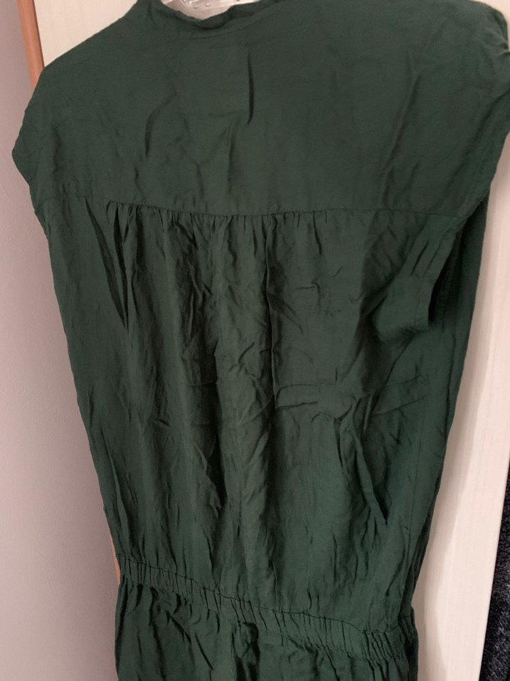 Mudo Yeşil Viskon Düğmeli Kadın Tulum - Görsel 4